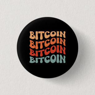 Badge Rond 2,50 Cm Bitcoin Wavy Text Style Crypto Typographie Design