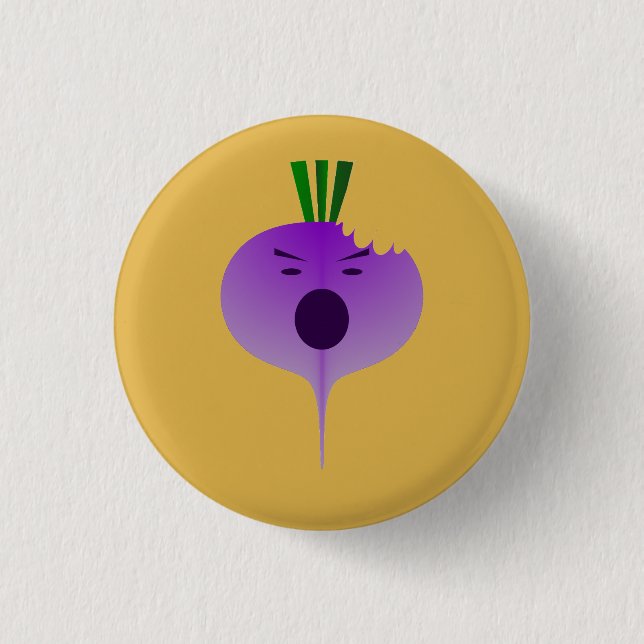 Badge Rond 2,50 Cm Bite The Angry Turnip par Kenneth Yoncich (Devant)