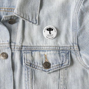 Badge Rond 2,50 Cm Black Elephant Family Home Adresse Républicaine