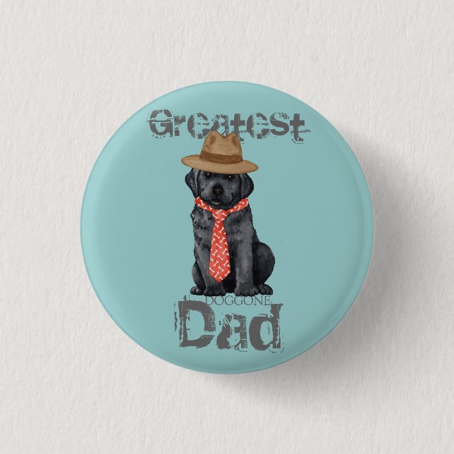 Badge Rond 2,50 Cm Black Lab Papa (Devant)