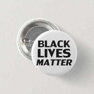 Badge Rond 2,50 Cm Black Lives Matt blanc noir typographie moderne