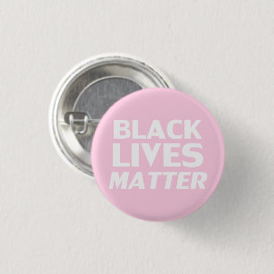 Badge Rond 2,50 Cm "Black lives matter" rose clair, blanc