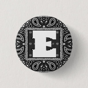 Badge Rond 2,50 Cm Black Paisley Bandana Anniversaire Hip hop Rap Éca