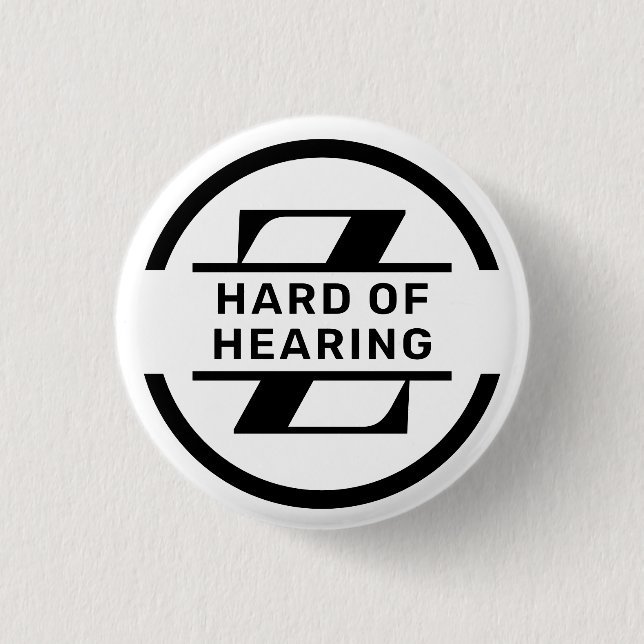 Badge Rond 2,50 Cm Black White Circle Monogram Hard of Hearing (Devant)