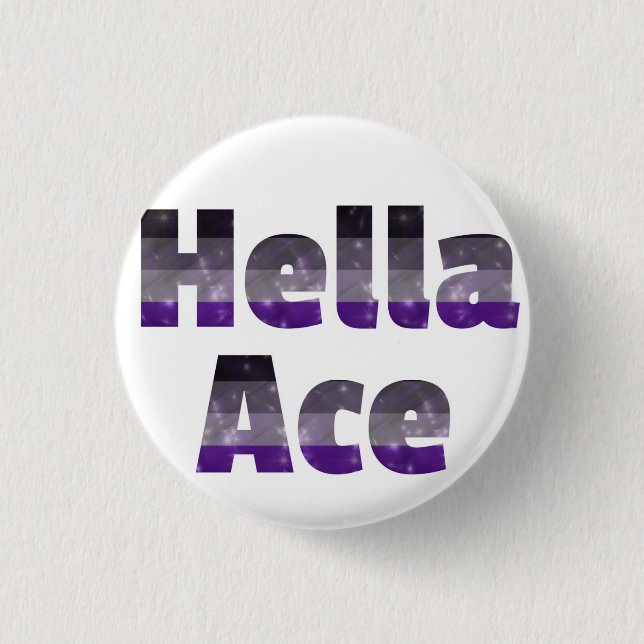 Badge Rond 2,50 Cm Blanc de bouton d'as de Hella (Devant)