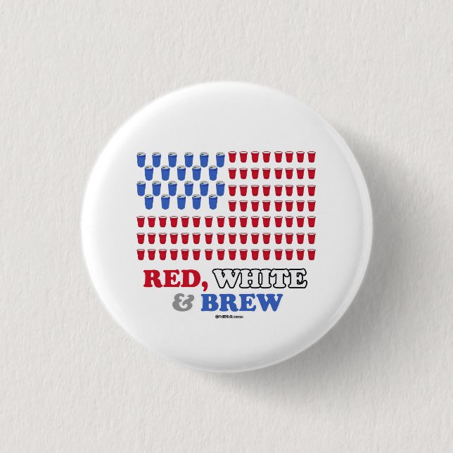 Badge Rond 2,50 Cm Blanc rouge et brune (Devant)