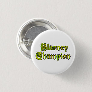 Badge Rond 2,50 Cm Blarney Champion bouton blanc petit