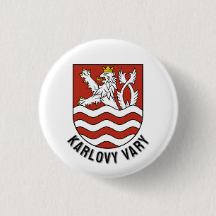 Badge Rond 2,50 Cm Blason de Karlovy Vary, République tchèque