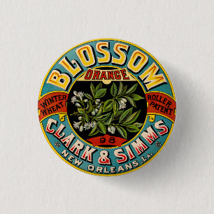 Badge Rond 2,50 Cm Blé d'hiver de la floraison orange