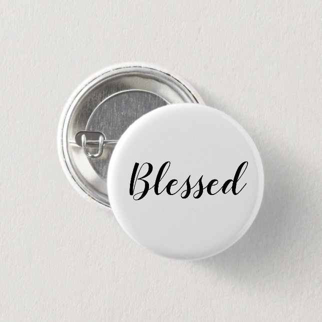 Badge Rond 2,50 Cm Blessé noir blanc texte personnalisé texte mignon (Devant & derrière)