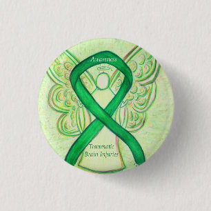 Badge Rond 2,50 Cm Blessures cérébrales traumatiques (TBI) Ange de se