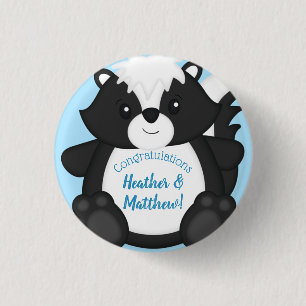 Badge Rond 2,50 Cm Bleu Baby shower