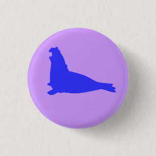 Badge Rond 2,50 Cm Bleu de bouton de joint d'éléphant