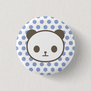 Badge Rond 2,50 Cm bleu de panda
