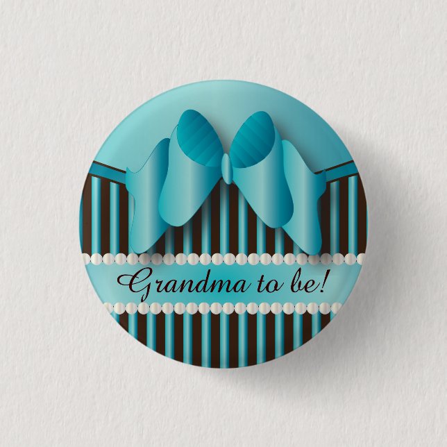 Badge Rond 2,50 Cm Bleu et Brown (Devant)