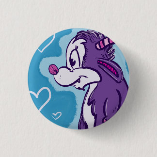 Badge Rond 2,50 Cm Bleu Monster Thingy