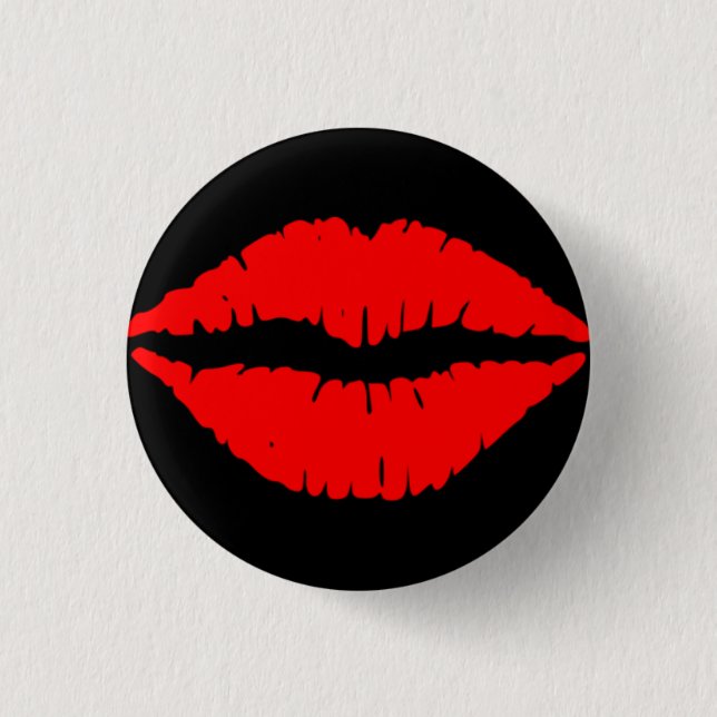 Badge Rond 2,50 Cm Blind de baiser petit - Noir (Devant)