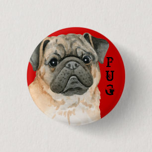 Badge Rond 2,50 Cm Bloc de couleur carlin