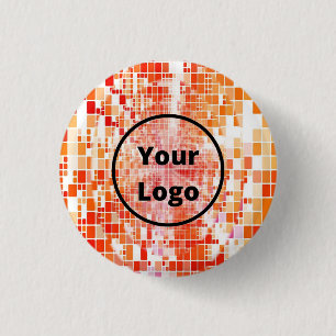 Badge Rond 2,50 Cm Blocs de tourbillon orange personnalisés