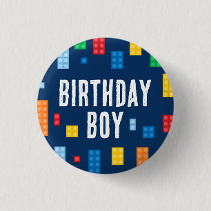 Badge Rond 2,50 Cm Blocs d'immeuble Enfant d'anniversaire