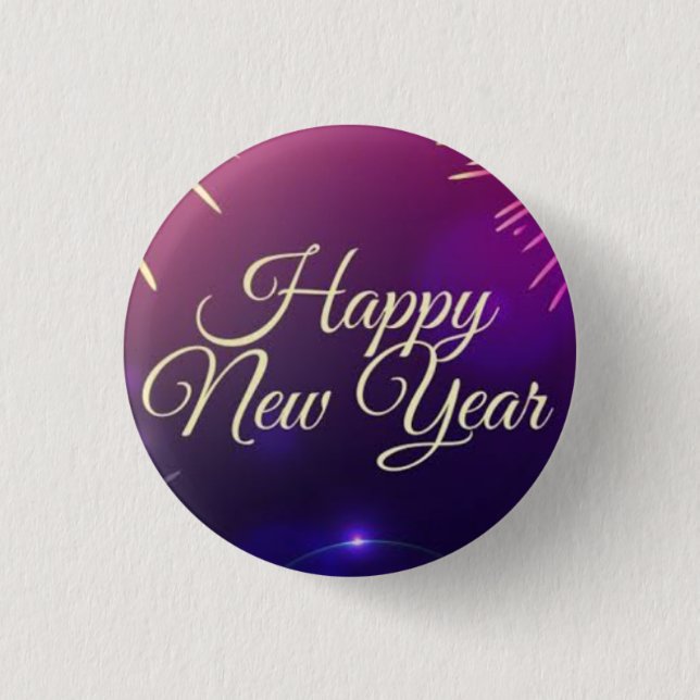 Badge Rond 2,50 Cm Blue And Pin New Year Pins (Devant)