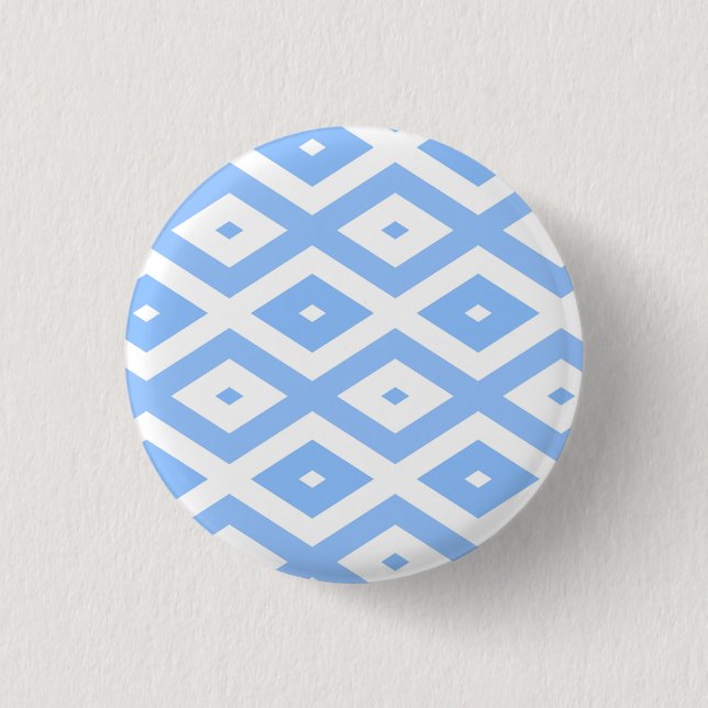 Badge Rond 2,50 Cm Blue and white diamond pattern (Devant)
