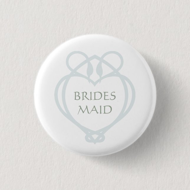 Badge Rond 2,50 Cm Blue Irish Celtic Swan Love noeud Bridesmaid (Devant)