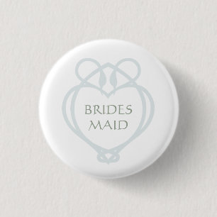 Badge Rond 2,50 Cm Blue Irish Celtic Swan Love noeud Bridesmaid