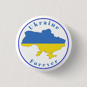 Badge Rond 2,50 Cm Blue Yellow Ukraine pour toujours