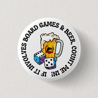 Badge Rond 2,50 Cm Board Games and Beer