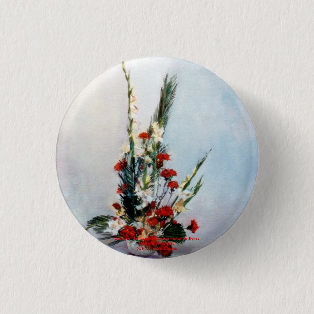Badge Rond 2,50 Cm Bodegón de flores/Nature morte des fleurs (Devant)