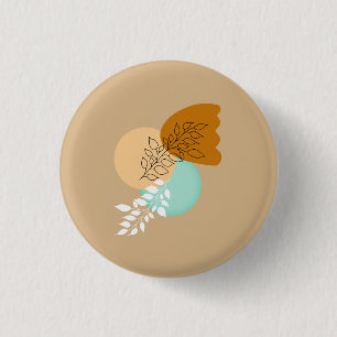 BADGE ROND 2,50 CM BOHO MINIMALIST FEUILLES