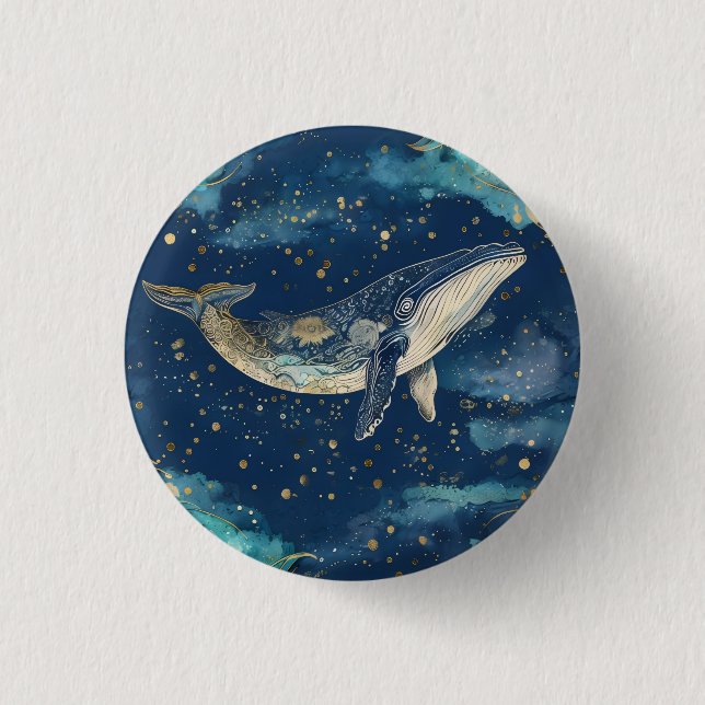Badge Rond 2,50 Cm Boho Whale Mandala (Devant)