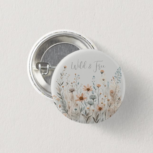 Badge Rond 2,50 Cm Boho Wildflower (Devant & derrière)
