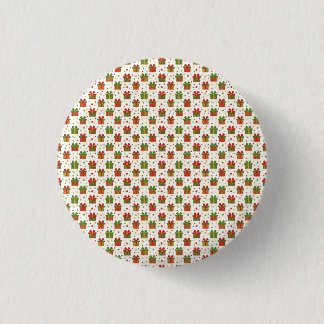 Badge Rond 2,50 Cm Boîtes-cadeaux et rubans de Noël motif sans coutur