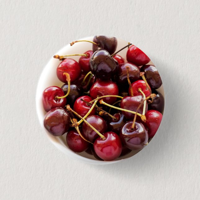 Badge Rond 2,50 Cm bol de cerises (Devant)