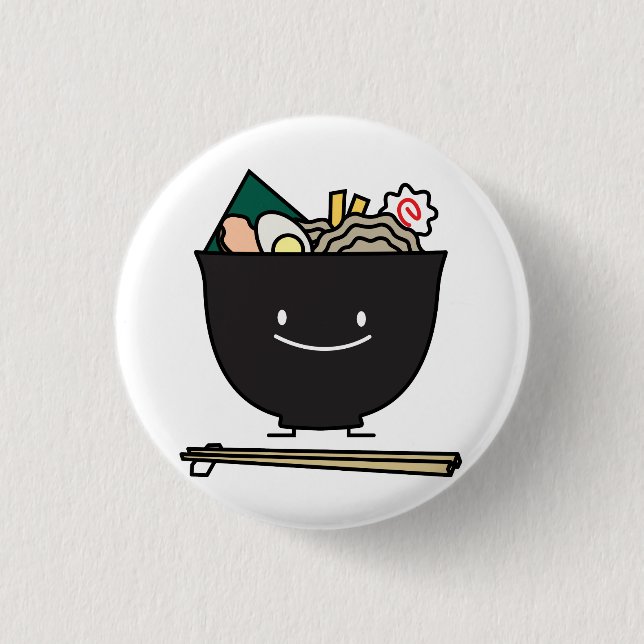 Badge Rond 2,50 Cm Bol heureux de Ramen (Devant)