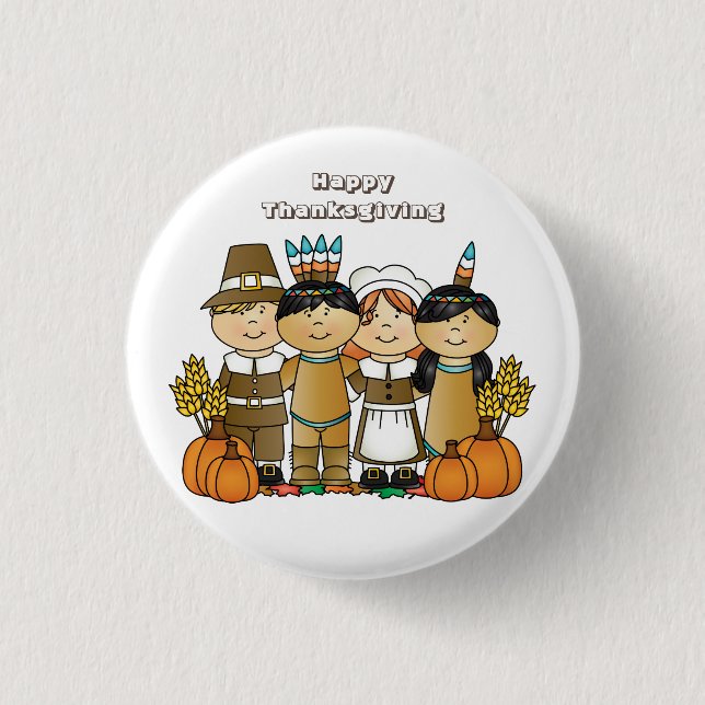 Badge Rond 2,50 Cm Bon thanksgiving Day Children (Devant)