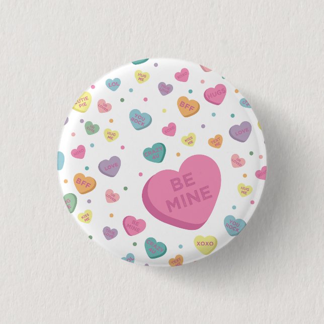 Badge Rond 2,50 Cm Bonbons Amoureux Février Fête Faveurs (Devant)