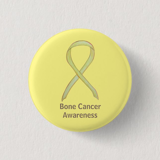 Badge Rond 2,50 Cm Bone Cancer Yellow Awareness Ribbon Custom Pins (Devant)