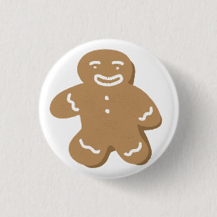 Badge Rond 2,50 Cm Bonhomme en pain d'épice de Noël