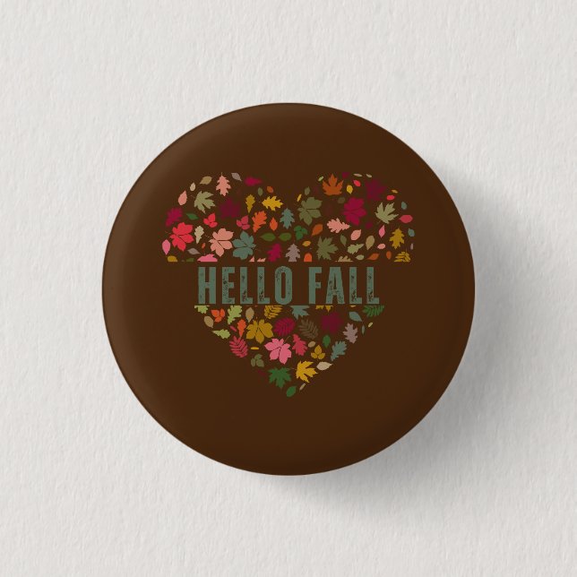 Badge Rond 2,50 Cm Bonjour Art d'Automne (Devant)
