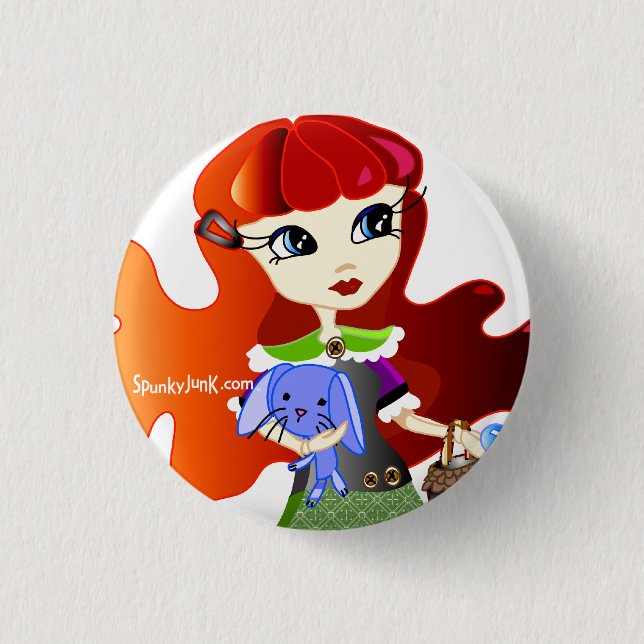 Badge Rond 2,50 Cm Bonjour chariots : Headshot de Fira et de (Devant)