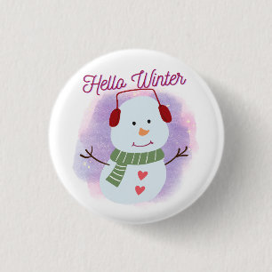 Badge Rond 2,50 Cm bonjour l'hiver