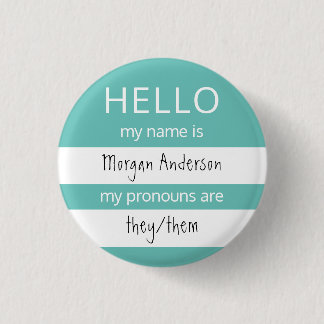 Badge Rond 2,50 Cm BONJOUR Nom et Insigne des pronouns