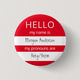Badge Rond 2,50 Cm BONJOUR Nom et Insigne des pronouns