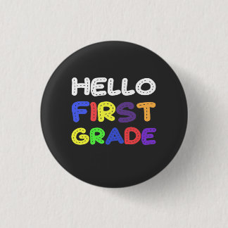 Badge Rond 2,50 Cm Bonjour Première Année 1ère Année Retour À L'École