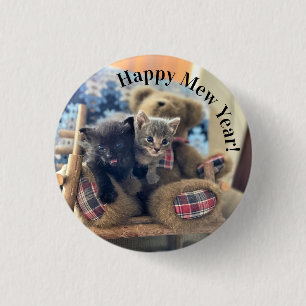 Badge Rond 2,50 Cm Bonne année - Bouton de chat