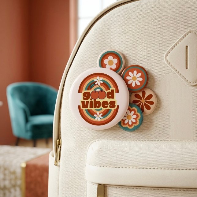 Badge Rond 2,50 Cm Bonne Vibration (Créateur téléchargé)