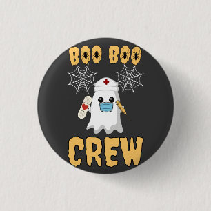 Badge Rond 2,50 Cm Boo Boo Infirmière d'équipage drôle Halloween I